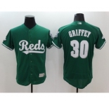 Men's Cincinnati Reds #30 Ken Griffey Majestic Green Celtic Flexbase Authentic Collection Jersey