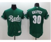 Men's Cincinnati Reds #30 Ken Griffey Majestic Green Celtic Flexbase Authentic Collection Jersey