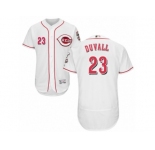 Men's Majestic Cincinnati Reds #23 Adam Duvall White Flexbase Authentic Collection MLB Jersey
