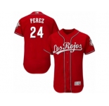 Men's Majestic Cincinnati Reds #24 Tony Perez Red Los Rojos Flexbase Authentic Collection MLB Jersey