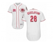 Men's Majestic Cincinnati Reds #28 Anthony DeSclafani White Flexbase Authentic Collection MLB Jersey
