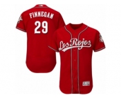 Men's Majestic Cincinnati Reds #29 Brandon Finnegan Red Los Rojos Flexbase Authentic Collection MLB Jersey