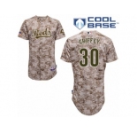 Men's Majestic Cincinnati Reds #30 Ken Griffey Authentic Camo Alternate Cool Base MLB Jersey