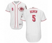 Men's Majestic Cincinnati Reds #5 Johnny Bench White Flexbase Authentic Collection MLB Jersey