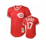 Men's Mitchell and Ness Cincinnati Reds #17 Chris Sabo Authentic Red Throwback MLB Jersey