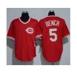 Mitchell And Ness 1983 Cincinnati Reds #5 Johnny Bench Red Throwback Stitched MLB Jersey