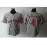 mlb cincinnati reds #4 phillips grey.[cool base]