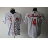 mlb cincinnati reds #4 phillips white[cool base]