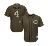 mlb jerseys cincinnati reds #4 brandon phillips green salute to service
