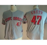 mlb jerseys cincinnati reds #47 cueto grey