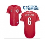 mlb jerseys cincinnati reds #6 hamilton red