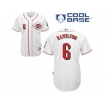 mlb jerseys cincinnati reds #6 hamilton white