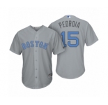 Boston Red Sox #15 Dustin Pedroia Gray 2017 Fathers Day Cool Base Jersey