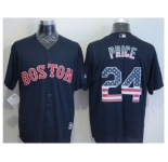 Boston Red Sox #24 David Price Navy Blue USA Flag Fashion Stitched Baseball Jersey