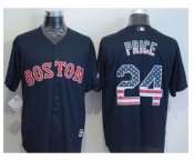 Boston Red Sox #24 David Price Navy Blue USA Flag Fashion Stitched Baseball Jersey