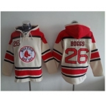 Boston Red Sox #26 Wade Boggs Cream Sawyer Hooded Sweatshirt MLB Hoodie