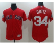 Boston Red Sox #34 David Ortiz Red 2017 Spring Training Flexbase Authentic Collection Stitched Baseball Jersey