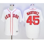 Boston Red Sox #45 Pedro Martinez White Alternate Home New Cool Base Stitched Baseball Jersey