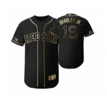 Men 2019 Golden Edition Boston Red Sox Black #19 Jackie Bradley Jr. Flex Base Jersey