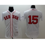 Men Boston Red Sox #15 Dustin Pedroia Majestic white Flexbase Authentic Collection Player Jersey