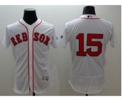 Men Boston Red Sox #15 Dustin Pedroia Majestic white Flexbase Authentic Collection Player Jersey
