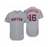 Men Boston Red Sox #16 Andrew Benintendi Gray 2017 Independence Day Flex Base Jersey