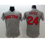 Men Boston Red Sox #24 David Price Majestic grey Flexbase Authentic Collection Player Jersey