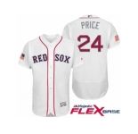 Men Boston Red Sox #24 David Price White Stars & Stripes 2016 Independence Day Flex Base Jersey