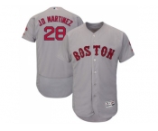 Men Boston Red Sox #28 J. D. Martinez Grey Flexbase Authentic Collection Stitched Baseball Jersey