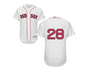 Men Boston Red Sox #28 J. D. Martinez White Flexbase Authentic Collection Stitched Baseball Jersey