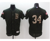 Men Boston Red Sox #34 David Ortiz Majestic Green Salute to Service Flexbase Authentic Collection Jersey
