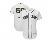 Men Boston Red Sox #50 Mookie Betts White Flexbase Authentic Collection 2018 Memorial Day Stitched MLB Jersey