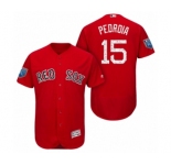 Men Scarlet Boston Red Sox #15 Dustin Pedroia 2018 Spring Training Flex Base Jersey