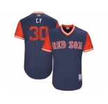 Men's 2017 Little League World Series Red Sox #30 Chris Young CY Navy Jersey