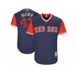 Men's 2017 Little League World Series Red Sox #43 Addison Reed Reeder Navy Jersey