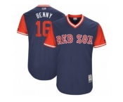 Men's 2017 Little League World Series Red Sox Andrew Benintendi #16 Benny Navy Jersey