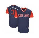 Men's 2017 Little League World Series Red Sox Drew Pomeranz #31 Big Smooth Navy Jersey