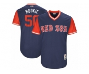 Men's 2017 Little League World Series Red Sox Mookie Betts #50 Mookie Navy Jersey