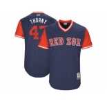 Men's 2017 Little League World Series Red Sox Tyler Thornburg #47 Thorny Navy Jersey
