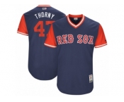 Men's 2017 Little League World Series Red Sox Tyler Thornburg #47 Thorny Navy Jersey