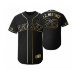 Men's 2019 Golden Edition Boston Red Sox Black #28 J.D. Martinez Flex Base Jersey
