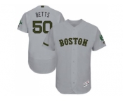 Men's Boston Red Sox #50 Mookie Betts Grey Flexbase Authentic Collection Memorial Day Stitched MLB Jersey