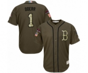 Men's Majestic Boston Red Sox #1 Bobby Doerr Authentic Green Salute to Service 2018 World Series Champions MLB Jersey