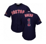 Men's Majestic Boston Red Sox #1 Bobby Doerr Authentic Navy Blue Team Logo Fashion Cool Base 2018 World Series Champions MLB Jersey