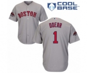 Men's Majestic Boston Red Sox #1 Bobby Doerr Replica Grey Road Cool Base 2018 World Series Champions MLB Jersey