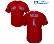 Men's Majestic Boston Red Sox #1 Bobby Doerr Replica Red Alternate Home Cool Base 2018 World Series Champions MLB Jersey