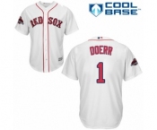 Men's Majestic Boston Red Sox #1 Bobby Doerr Replica White Home Cool Base 2018 World Series Champions MLB Jersey