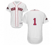 Men's Majestic Boston Red Sox #1 Bobby Doerr White Home Flex Base Authentic Collection 2018 World Series Champions MLB Jersey
