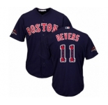 Men's Majestic Boston Red Sox #11 Rafael Devers Authentic Navy Blue Team Logo Fashion Cool Base 2018 World Series Champions MLB Jersey