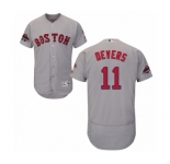 Men's Majestic Boston Red Sox #11 Rafael Devers Grey Road Flex Base Authentic Collection 2018 World Series Champions MLB Jersey